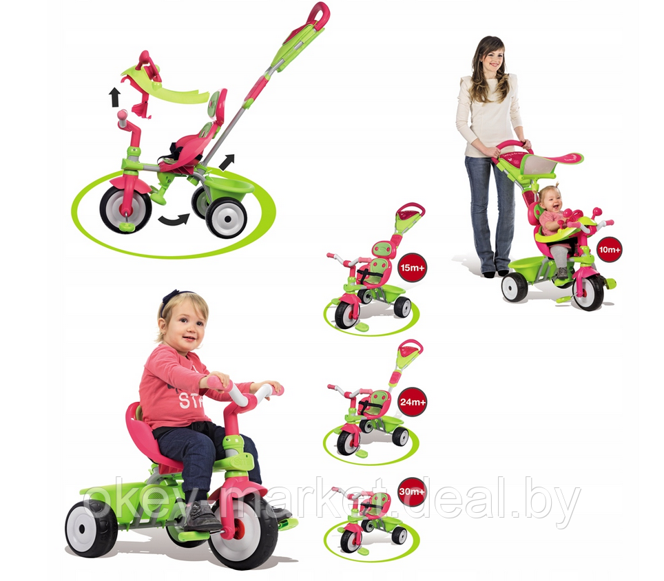 Детский трехколесный велосипед Smoby Baby Driver - фото 7 - id-p102177405