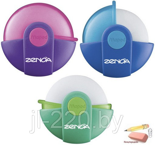 Ластик Maped Zenoa, 50 мм., в пластиковом футляре
