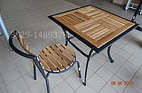 Набор садовой мебели, Стол и 2 стула, Деревянная мебель