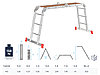 Лестница алюм. многофункц. трансформер 4х5 ступ. с настилом, 19.9кг NV233 Новая высота (Максимальная, фото 2