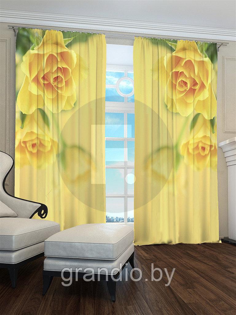 Фотошторы медовые розы букет (145*275-2шт)