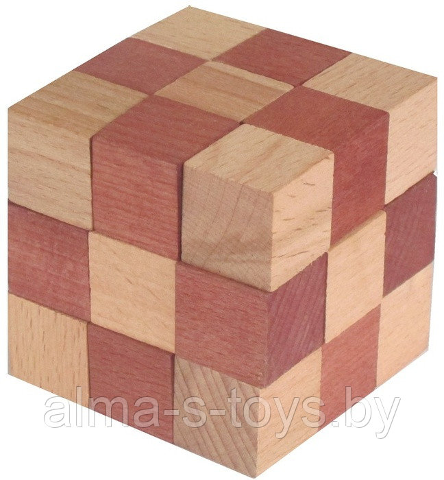 Головоломка Кубик-Змейка деревянная - фото 1 - id-p102245488
