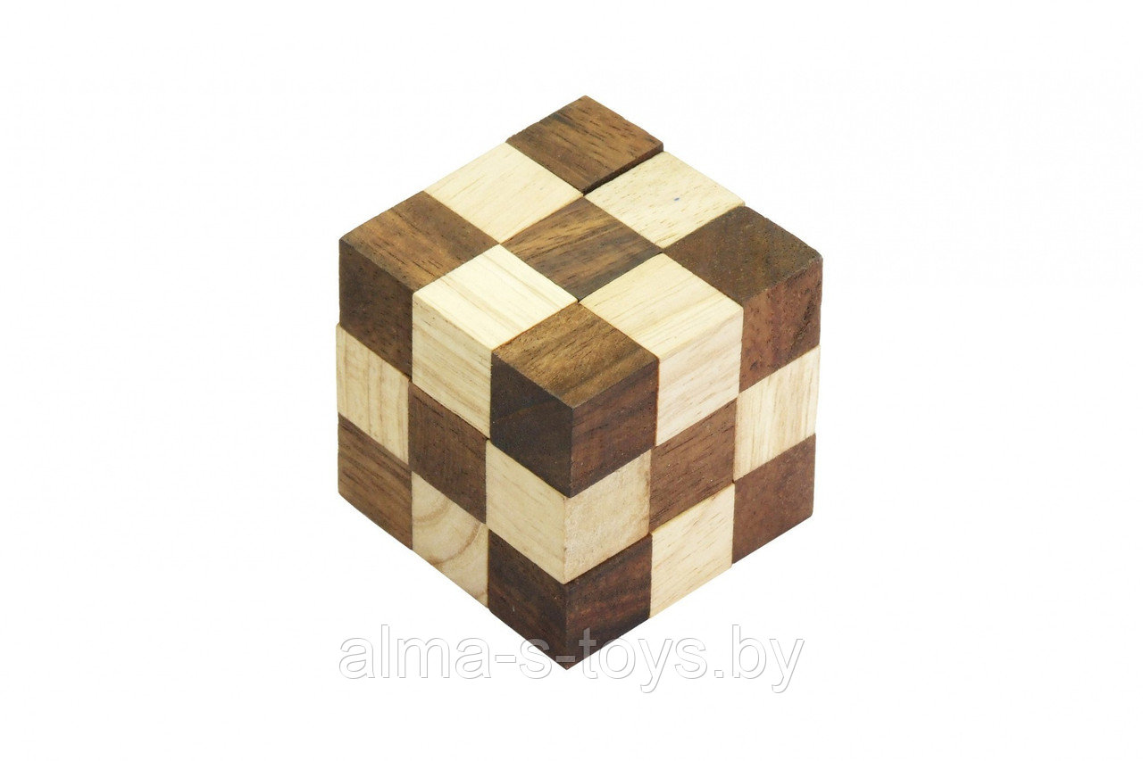 Головоломка Кубик-Змейка деревянная - фото 4 - id-p102245488