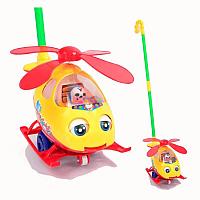 Каталка-вертолет "Вертолетик" с пилотом, со звонком красно-желтый, арт. 1191