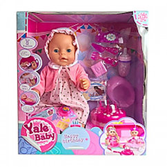 Кукла-пупс Yale-baby  с тортом (шарнирные ноги и руки, пьет , ходит на горшок) BL025C