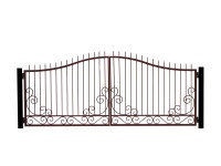 Кованые ворота с завитками №5