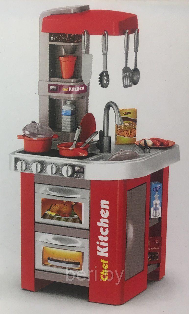 Детская игровая кухня 922-48A с настоящей водой, холодильником, свет, звук, 49 предмета, 73 см, красн, фото 1