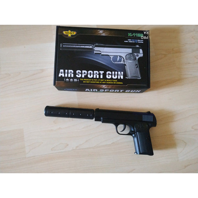 Пистолет пневматический металлический с глушителем Air Sport Gun K-112S - фото 4 - id-p102306534