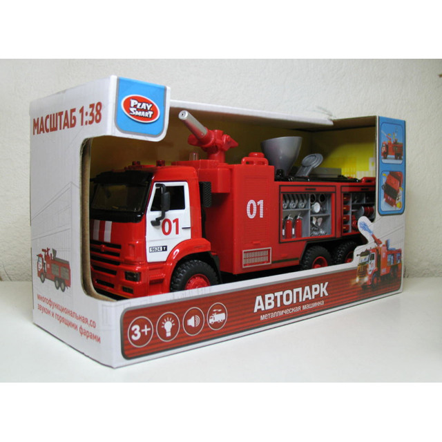 Пожарная металлическая машина "Автопарк" 9624 (свет, звук, вода) - фото 3 - id-p102306675