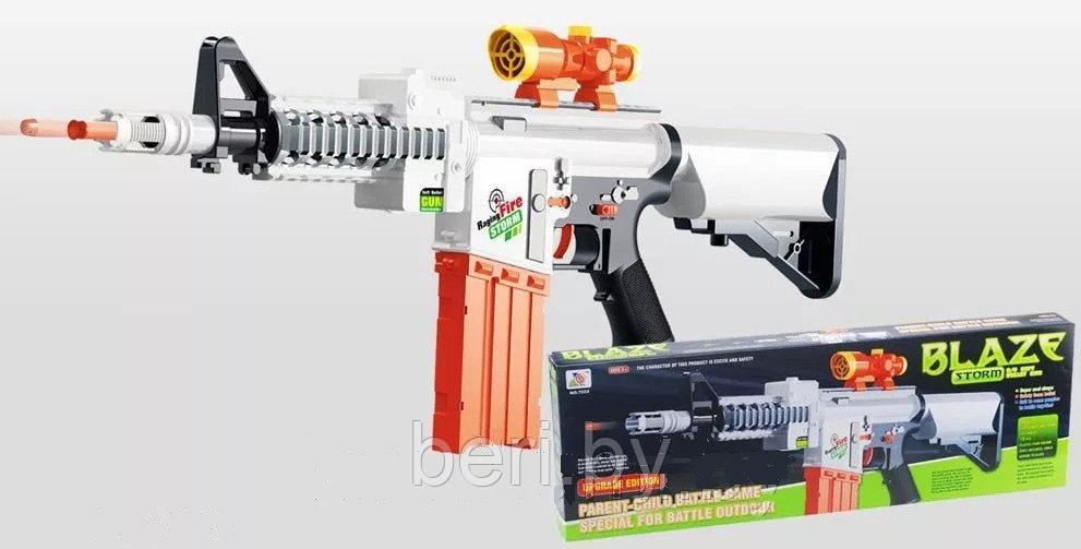 Автомат, Бластер 7022 + 20 пуль Blaze Storm детское оружие с прицелом, пистолет, мягкие пули, типа Nerf (Нерф) - фото 4 - id-p102389102