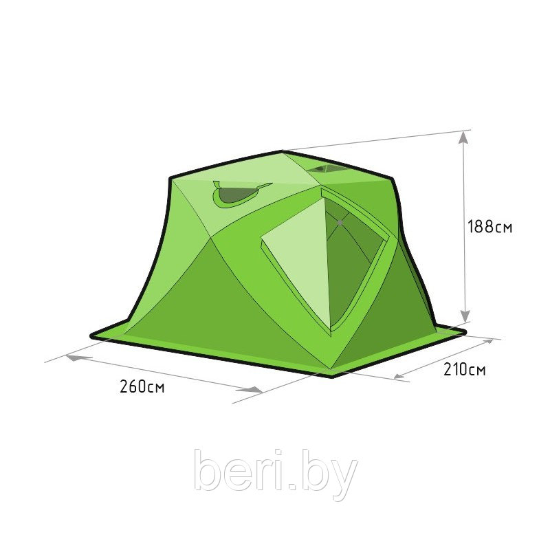 Л27 палатка зимняя четырехместная Лотос куб 4 Лонг Компакт Термо - фото 5 - id-p102404022