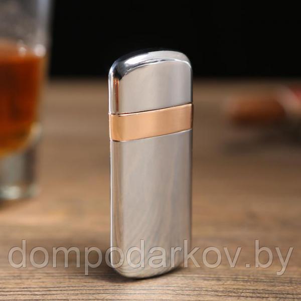 Зажигалка электронная в подарочной коробке, USB, спираль, хромированная, 0.7х3х7 см - фото 1 - id-p102415438