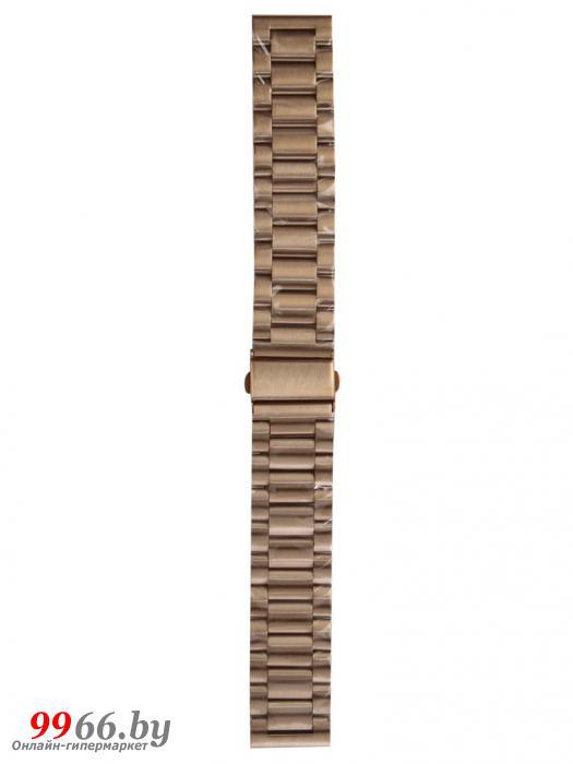 Сменный металлический ремешок для часов фитнес-браслета Xiaomi Mi Amazfit Bip Metall Strap 2 Rose Gold - фото 1 - id-p102315334