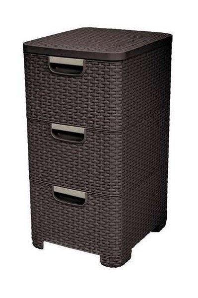 Комод х3 Style Rattan Drawer, тёмно-коричневый. - фото 1 - id-p100896988