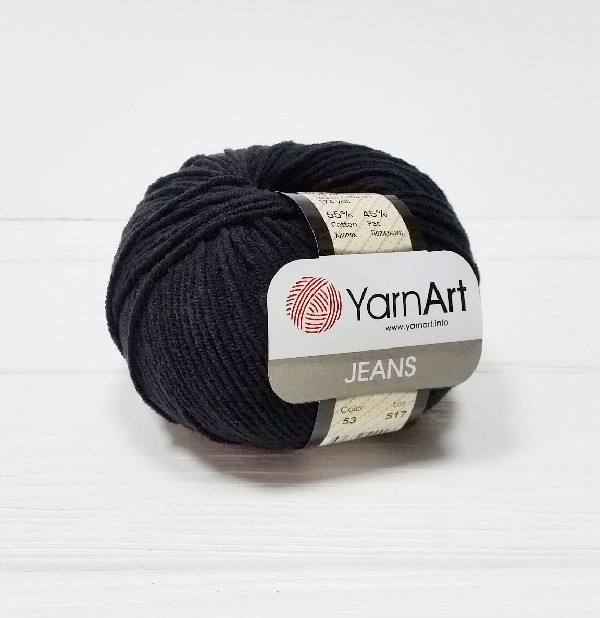 YarnArt Jeans цвет 53 чёрный - фото 1 - id-p102455382