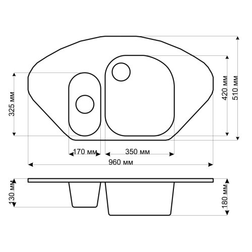 Кухонная мойка Gerhans E02 - фото 4 - id-p102455595