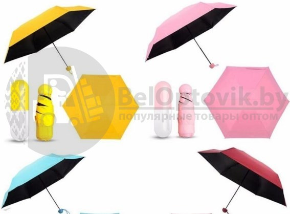 Зонт Mini Pocket Umbrella в капсуле (карманный зонт). Уценка Голубой - фото 2 - id-p102466018