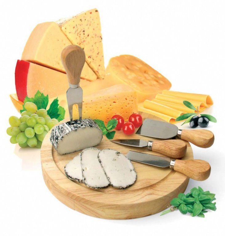 Набор для резки сыра из 4-х приборов и деревянной доски «РОКФОР» - фото 1 - id-p102488656