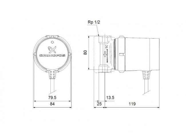 Циркуляционный насос для ГВС Comfort 15-14 B PM Grundfos - фото 2 - id-p102530308