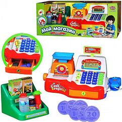 Детская касса Мой магазин 7256 Joy Toy с калькулятором, сканером, чеком, продуктами, со светом и звуком