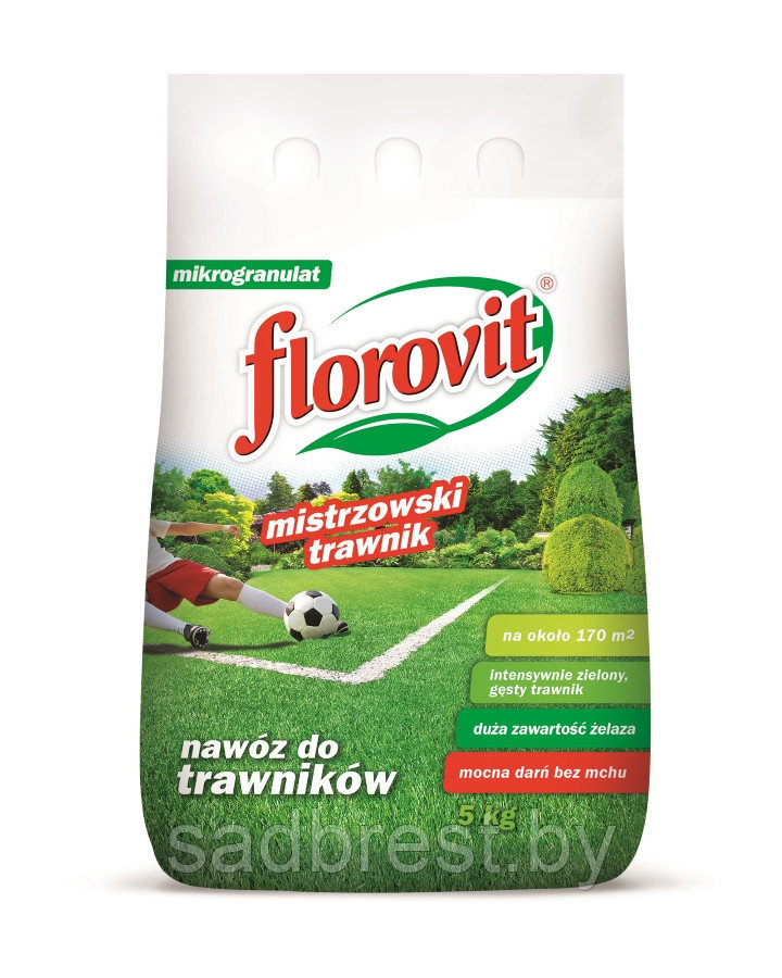Удобрение для газона со мхом с большим содержанием железа Флоровит Florovit 5 кг - фото 1 - id-p37976470