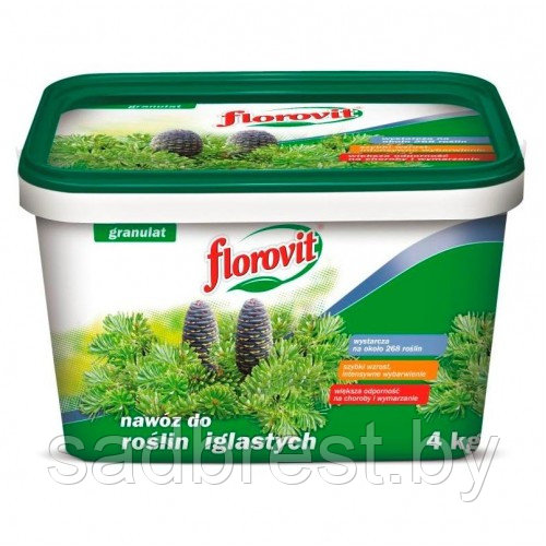 Удобрение Флоровит Florovit для хвойных 4 кг ведро