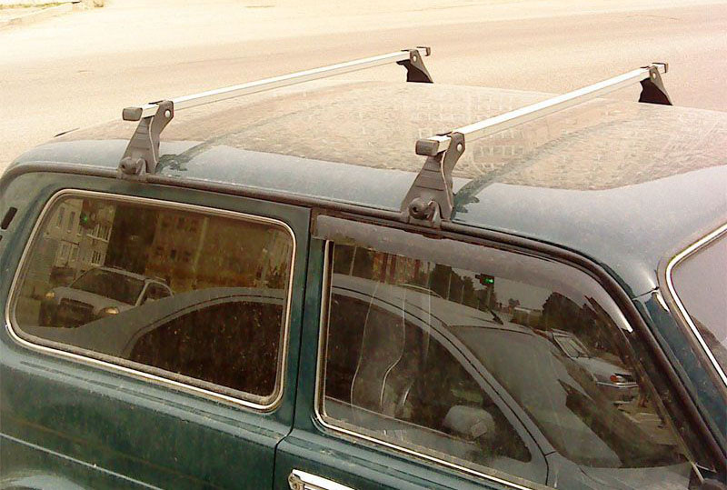 Багажник эконом класса Атлант для BAЗ 2121, алюминиевый профиль (прямоугольная дуга) - фото 1 - id-p69113033