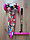 Самокат Mini Print граффити РОЗОВЫЙ принт трехколесный самокат со светящимися колесами, фото 3