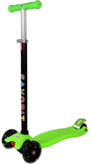 Самокат детский четырёхколесный Favorit MAXI, зелёный 4108-GR, фото 1