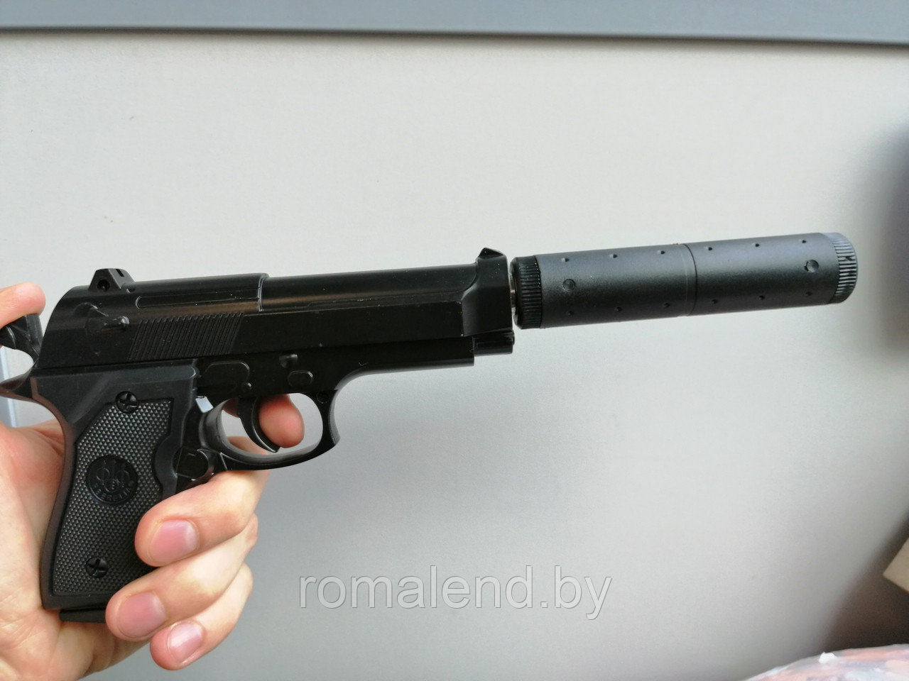 Детский металлический пистолет Violent с глушителем v1+ - фото 2 - id-p102568377