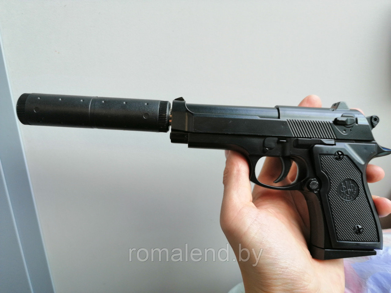 Детский металлический пистолет Violent с глушителем v1+ - фото 5 - id-p102568377