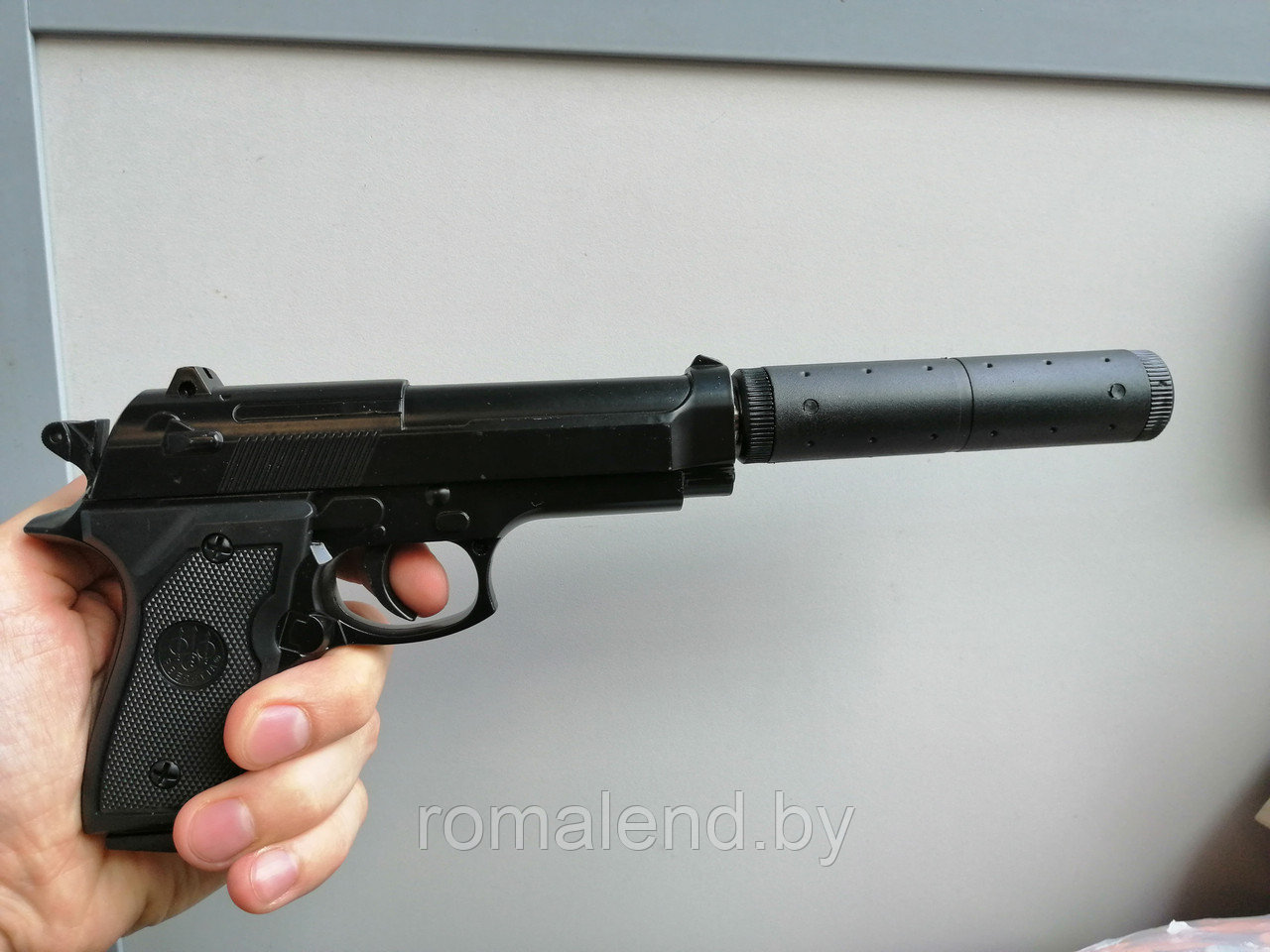 Детский металлический пистолет Violent с глушителем v1+ - фото 7 - id-p102568377