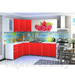Кухня с фотопечать "Малина/ красная" 4,3 м.