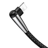 Кабель USB Lightning для Apple Baseus CALMVP-D01 угловой коннектор 2.4A 1 метр черный
