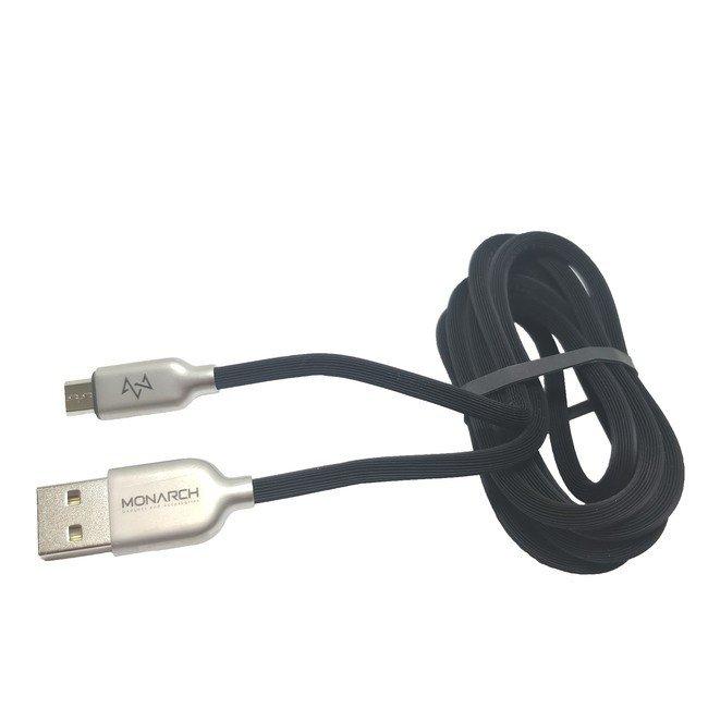 Кабель USB 2.0 Micro Usb MONARCH усиленный плетеный 1,2 метра черный - фото 1 - id-p102602950