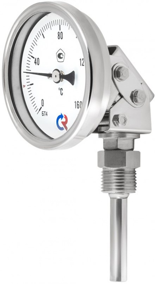 Термометр биметаллический БТ-44.220(0-160С)G1/2.150.1,5 d=80мм корозионност поворотный