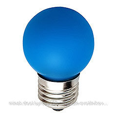 Лампа светодиодная декоративная : (1W) 230V E27 синий, LB-37
