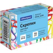 Скрепки 28мм OfficeSpace 70шт цветные, карт. упаковка Цена без НДС - фото 1 - id-p102631083