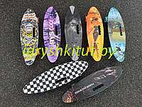 Скейтборд с ручкой и граффити расцветкой PENNY BOARD Пенниборд принт СВЕТЯЩИЕСЯ Колёса (7 расцветок) арт. 885, фото 1