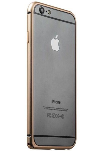 Металлический бампер для iPhone 6/6S iBacks Essence Aluminium Bumper, цвет Gold