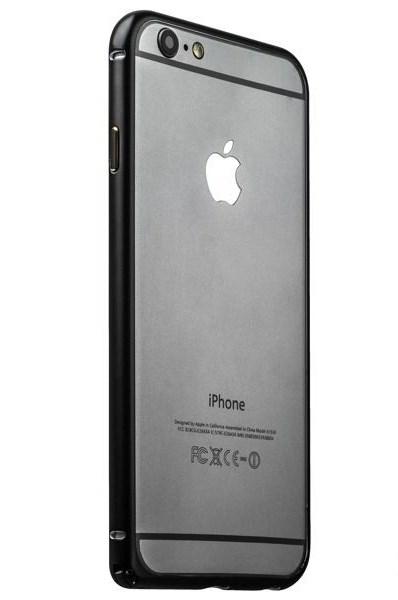 Металлический бампер для iPhone 6/6S iBacks Essence Aluminium Bumper, цвет Black, фото 1
