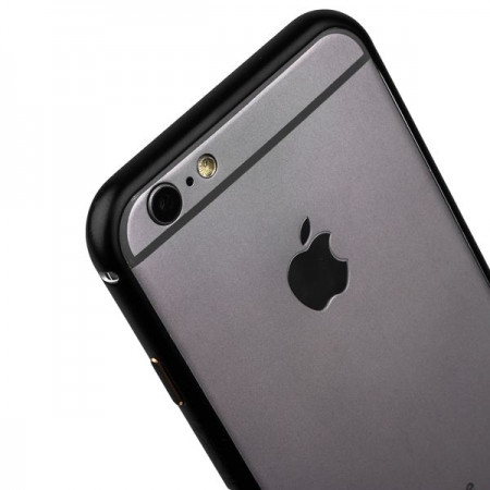 Металлический бампер для iPhone 6/6S iBacks Essence Aluminium Bumper, цвет Black - фото 3 - id-p102717881