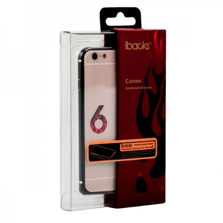 Металлический бампер для iPhone 6/6S iBacks Essence Aluminium Bumper, цвет Black - фото 4 - id-p102717881