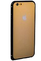 Металлический бампер для iPhone 6/6S iBacks Essence Aluminium Bumper, цвет Black+gold, фото 1