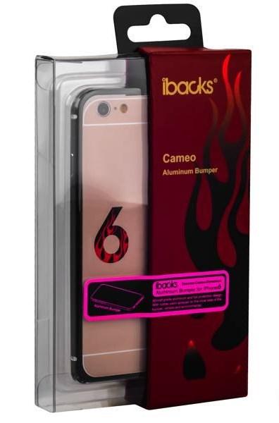 Металлический бампер для iPhone 6/6S iBacks Essence Aluminium Bumper, цвет Black+gold - фото 4 - id-p102717893