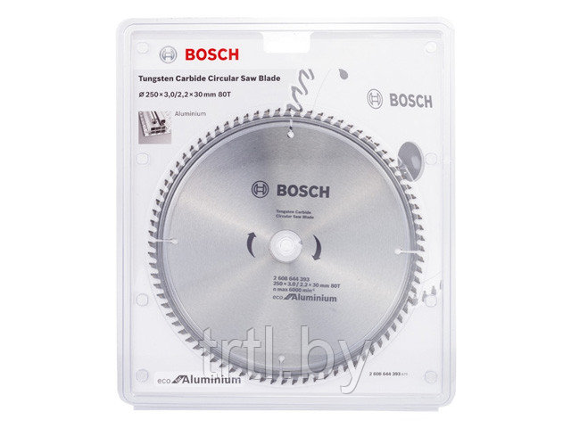 Диск пильный по алюминию 250х30мм 80 зуб ECO ALUMINIUM BOSCH 2608644393 - фото 1 - id-p102718289