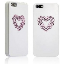 Чехол-накладка Star5 Pure Love Series Heart White для iPhone 4 / 4s (with Swarovski)