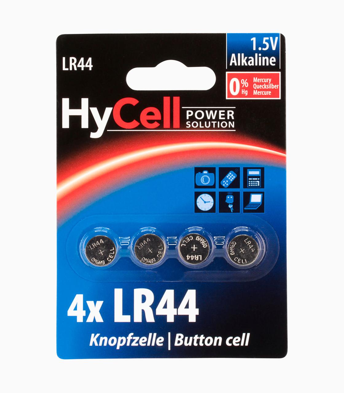 1516-0024 Батарейка HyCell LR44 4x1.5V Alkaline 4 шт. в уп. - фото 1 - id-p100164400