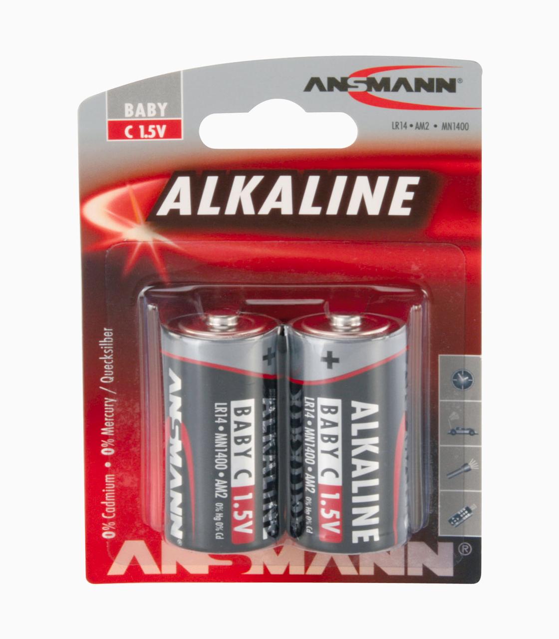 1513-0000 Батарейка Alkaline red C (LR14, 14A, А343) 1.5V бл. 2 шт. - фото 1 - id-p100164435