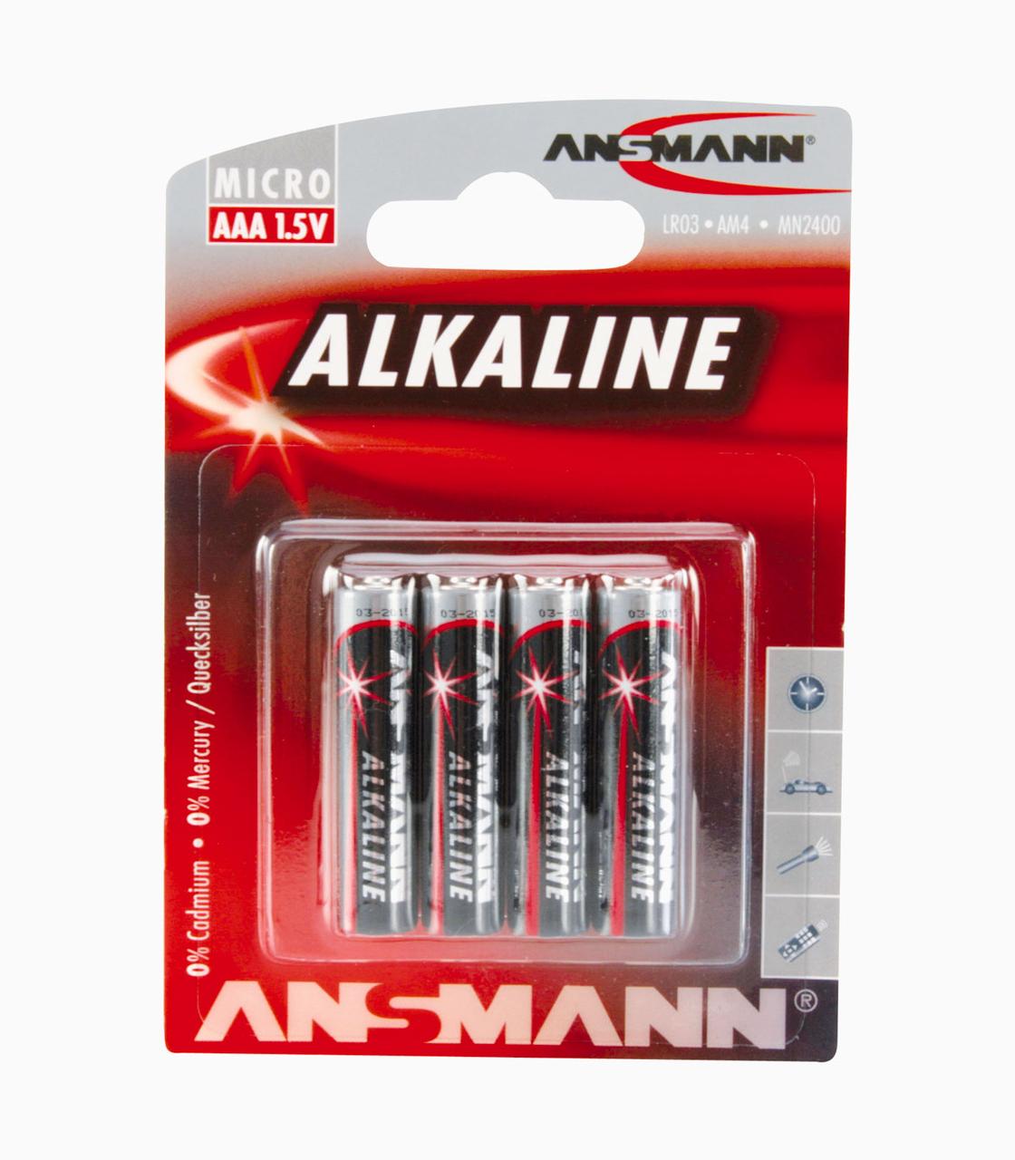 5015553 Батарейка Alkaline Red 1.5V AAA 4 шт. - фото 1 - id-p100164475